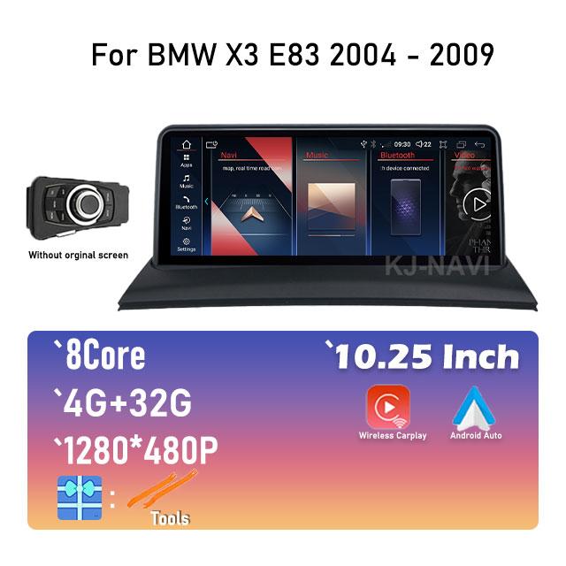 

10.25 IPS Экран Для BMW X3 E83 2004 - 2009 Новая 4G Lte Android 14 Автомагнитола GPS Навигация Мультимедийный Стерео Видеоплеер