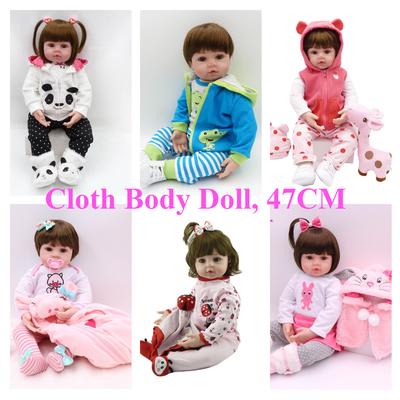 BZDOLL Alive 47CM Baby Reborn Doll con corpo in tessuto morbido (Arto in morbido silicone) Regalo di compleanno realistico per neonati e giocattoli per ragazze