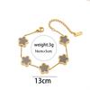 Modisches Edelstahl Fünfblättriges Blumen-Einseitiges Armband 18K Gold Leichter Luxus All-Match Kleeblatt Armband Schmuckstück