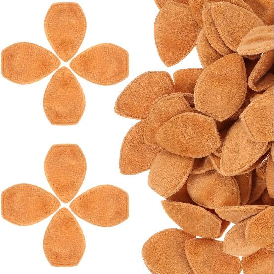 LOGOFUN 100Pcs Chirstmas Deer Ear Plush Mini Deer Ear Charms Ornaments Miniature Deer Ear Crafts for DIY Crafts Making Accessoires Xmas Party