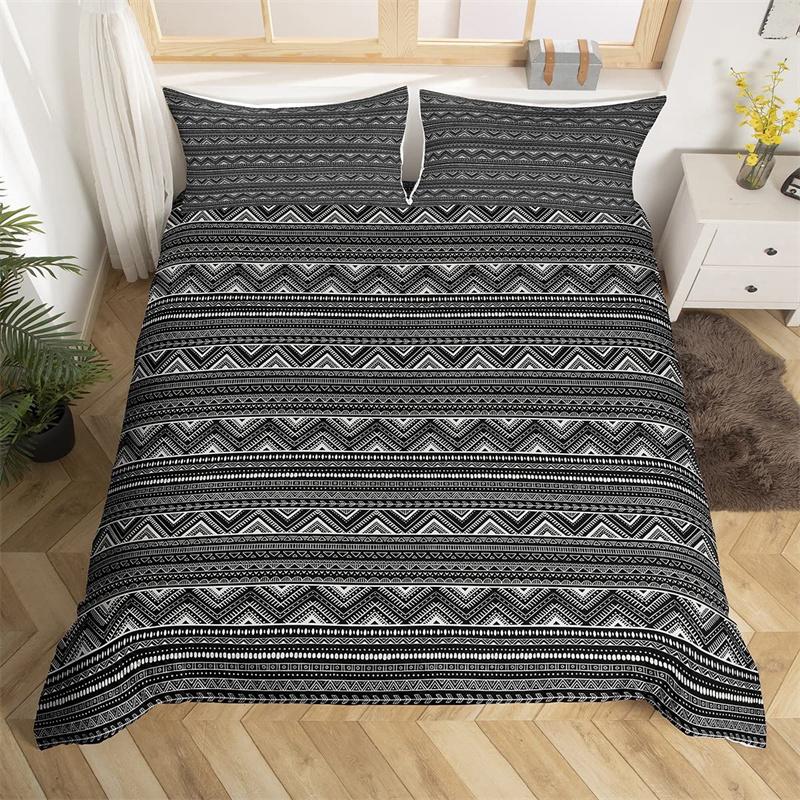 Bohemian Floral Duvet Cover Paisley Mandala Comforter Cover Microfiber Geometry Aztec Mexican Style Bedding Set Twin Queen Size