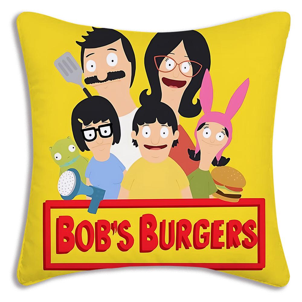 Cartoon B-Bobs B-Burgers Pillow Covers Cartoon Sofa Decorative Home Double-sided Printing Short Plush Cute Cushion Cover