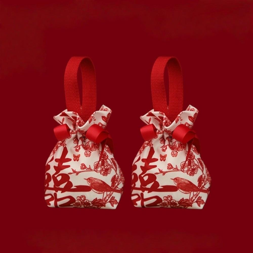 Storage Festive Sugar Bag Cloth Wrist Hand Bag Portable Chinese Wedding Candy Bag  Female/Girls