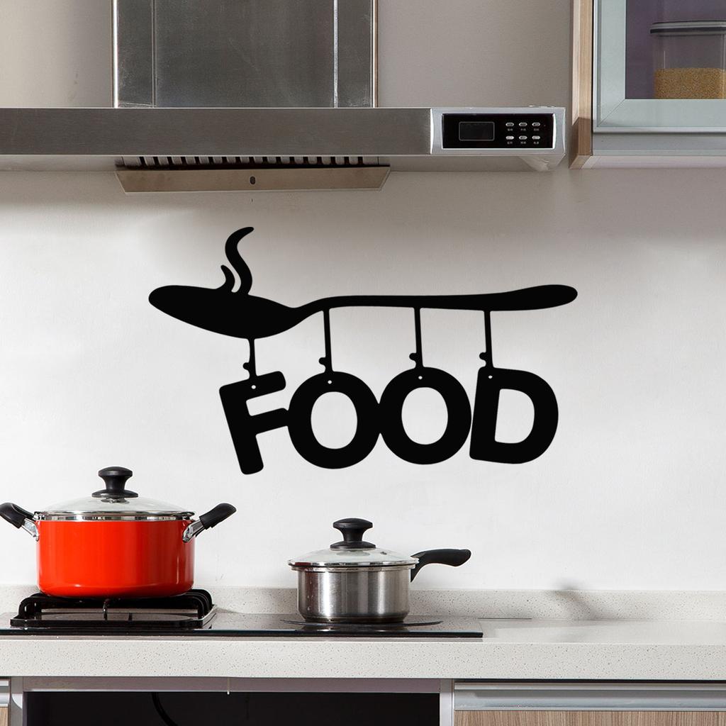 Dx353 Personalisierter Und Kreativer Löffel Hängendes Essen Englischer Wandaufkleber, Dekorativer Wandaufkleber für die Küche, Große Mengen Können Verhandelt Werden