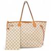 Auth Damier Azur Neverfull MM Tote Bag Brown PVC Canvas Women’s Lv6689cc