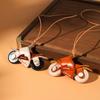 Faux Leather Motorcycle Hanging Decoration Handcrafted Retro Motorbike Keychain Handbag Backpack Christmas Tree Hanging