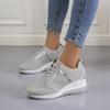 New Women's Sportswear Shoes Platform Wedge Heel Large Size Lace-Up Breathable Women's Sneakers