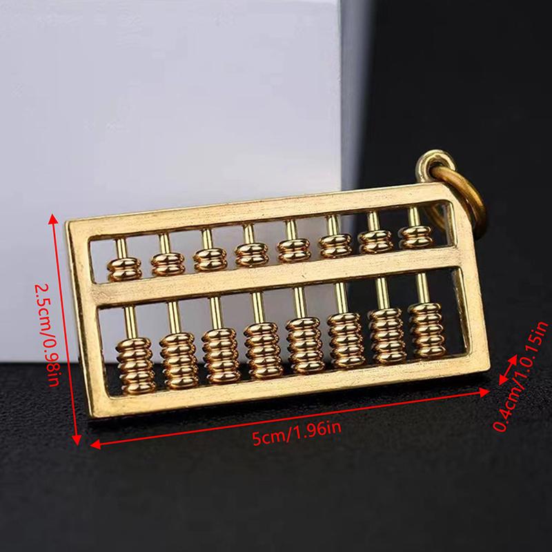 Brass Mini Abacus Keychain Car Key Hanging Accessory Bag Decorative Accessory