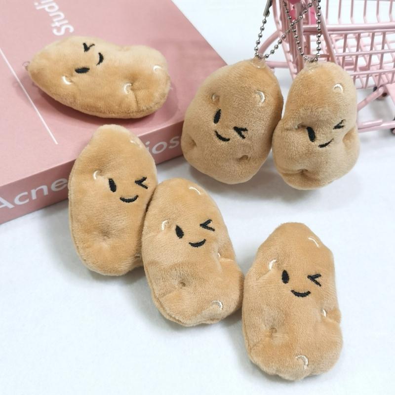 Cute Stuffed Potato Badge Pin Cartoon Potatoes Brooch Pendant Bag Charm Plush Key Chain Decorations Badge Accessory