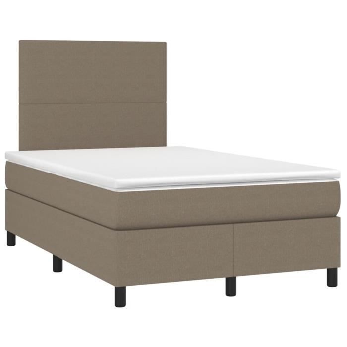 3141605 vidaXL Divan Bed with Mattress Taupe 120x200 Cm Fabric
