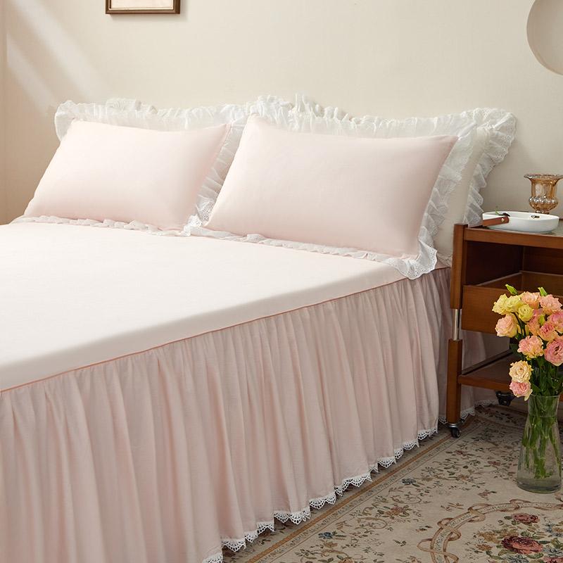 1ks Volán na postel 100% bavlna Přehoz na postel Krajkový styl Přehoz Jednobarevné Ložní prádlo Domácí Potah na matraci falda de cama (Žádný povlak na polštář)
