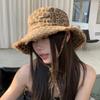 Herbst Damen Leopardenmuster Fischerhut Ins Punk Stil Spicy Girl Eimerhut Großer Schirm Outdoor Reise Strand Sonnenhut