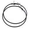 Black Metal Geometric Earrings 60mm , Fashion Hoop Earrings for Women