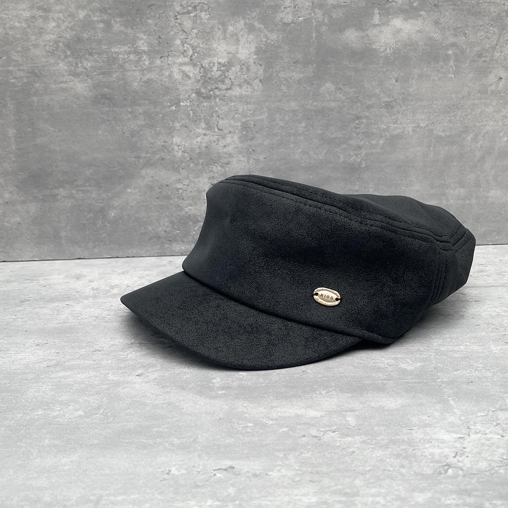 Frühherbst Trend Süß Und Cool Mattes Leder Flache Krempe Newsboy Hut Damen Retro Vielseitig Dreidimensional Breit Reithut
