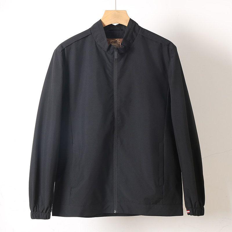 Foreign Trade Export Surplus Single Tail Goods Breathable Water Repellent Spring and Autumn Men s Lightweight Stand Collar Business Leisure Jacket Black M