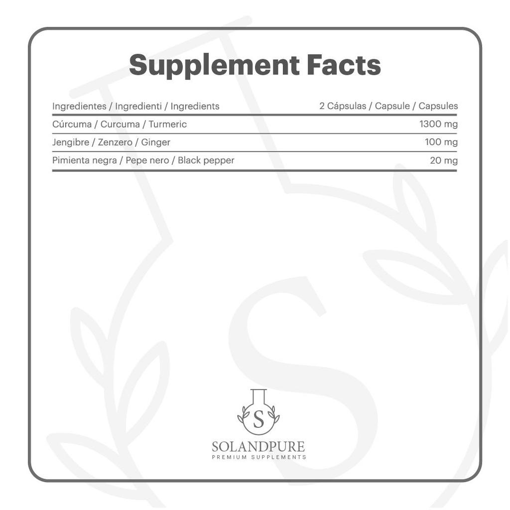 Cúrcuma Complex 360 Cápsulas Vegetales | Pack Ahorro | Vegano | Con Jengibre y Pimienta Negra | Alta Absorción | Calidad Premium Solandpure®