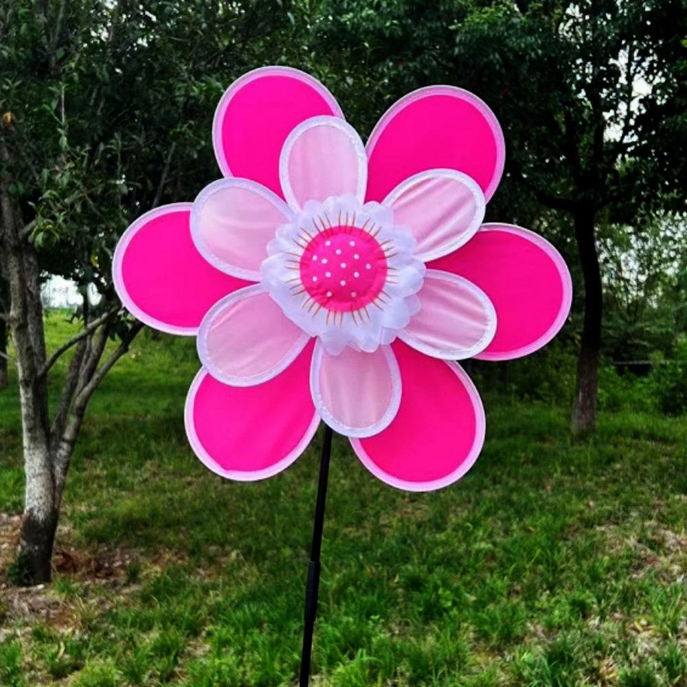 Mehrfarbige Sonnenblumen-Windmühle PVC Garten Hof Windspiel Outdoor Party Picknick Deko