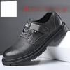 Autumn and winter men's shoes leather thick-soled soft-soled non-slip and wear-resistant waterproof soft leather surface all black work leather shoes