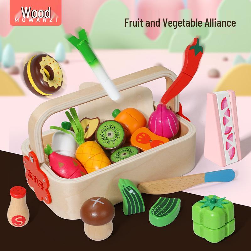 

CPC Wooden Magnetic Fruit & Vegetable Cutting Play Set for Babies - Happy House Toy