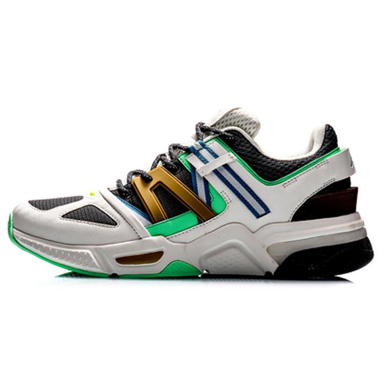 Li-Ning Lightweight Low-Top Classic Casual Shoes Men sneakers Black Green AGCQ143-3 41⅔