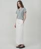 Mot Relaxed Cotton Slit Skirt - White