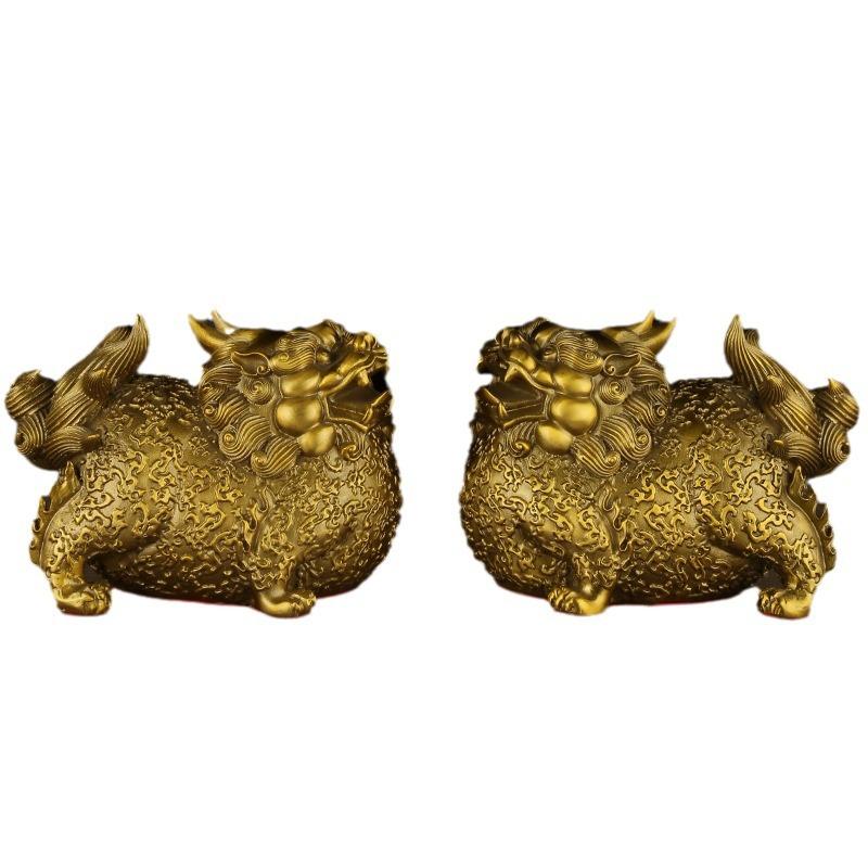 Of Ornaments Wealth Prosperity Pixiu Pair Copper Wholesale