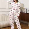 spring autumn Women Pyjamas long sleeve Tops and long pant Pijama casual Pajamas Set Loungewear plus size 2 Pieces Set Sleepwear