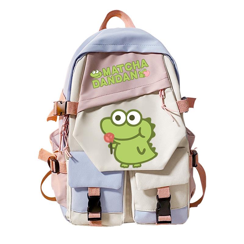 Personalized niche little crocodile expression bag schoolbag 2024 cross-border campus popular student schoolbag casual and simple