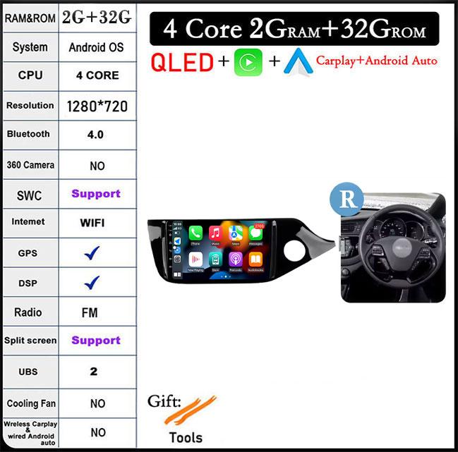 9 Inch Android Auto Carplay For Kia CEED 2 JD 2012 - 2018 Car Radio Stereo Multimidia Player GPS NaviBluetooth DSP