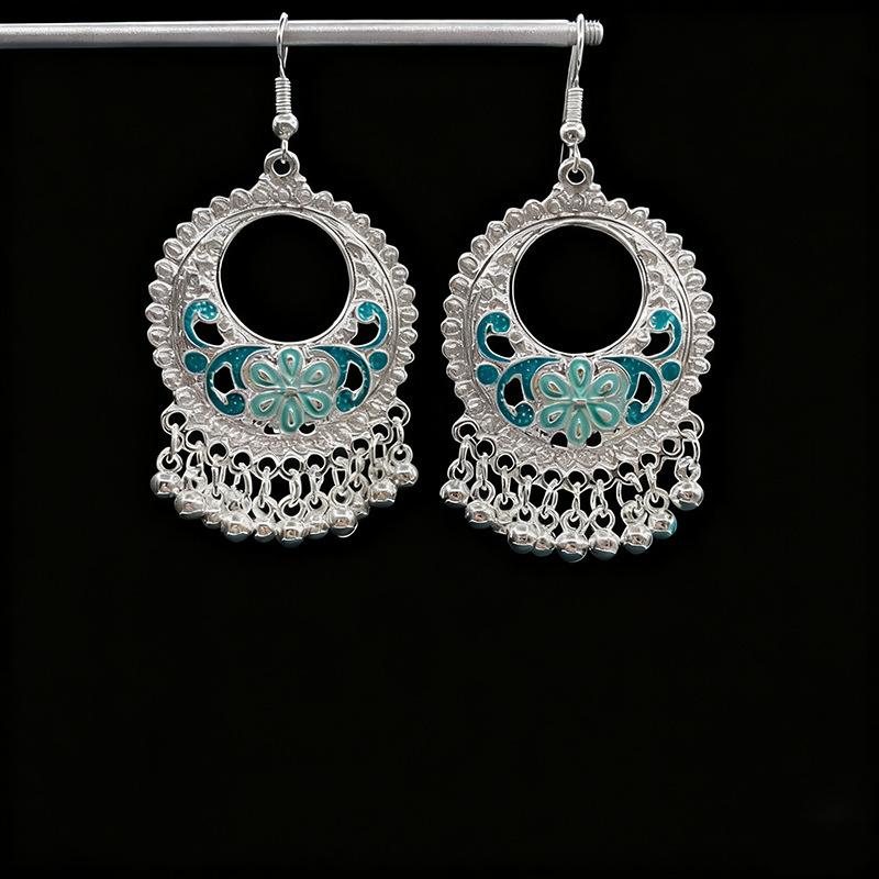 Ethnic style earrings Alloy silver-plated Miao ethnic minority Dong Yi earrings Earrings