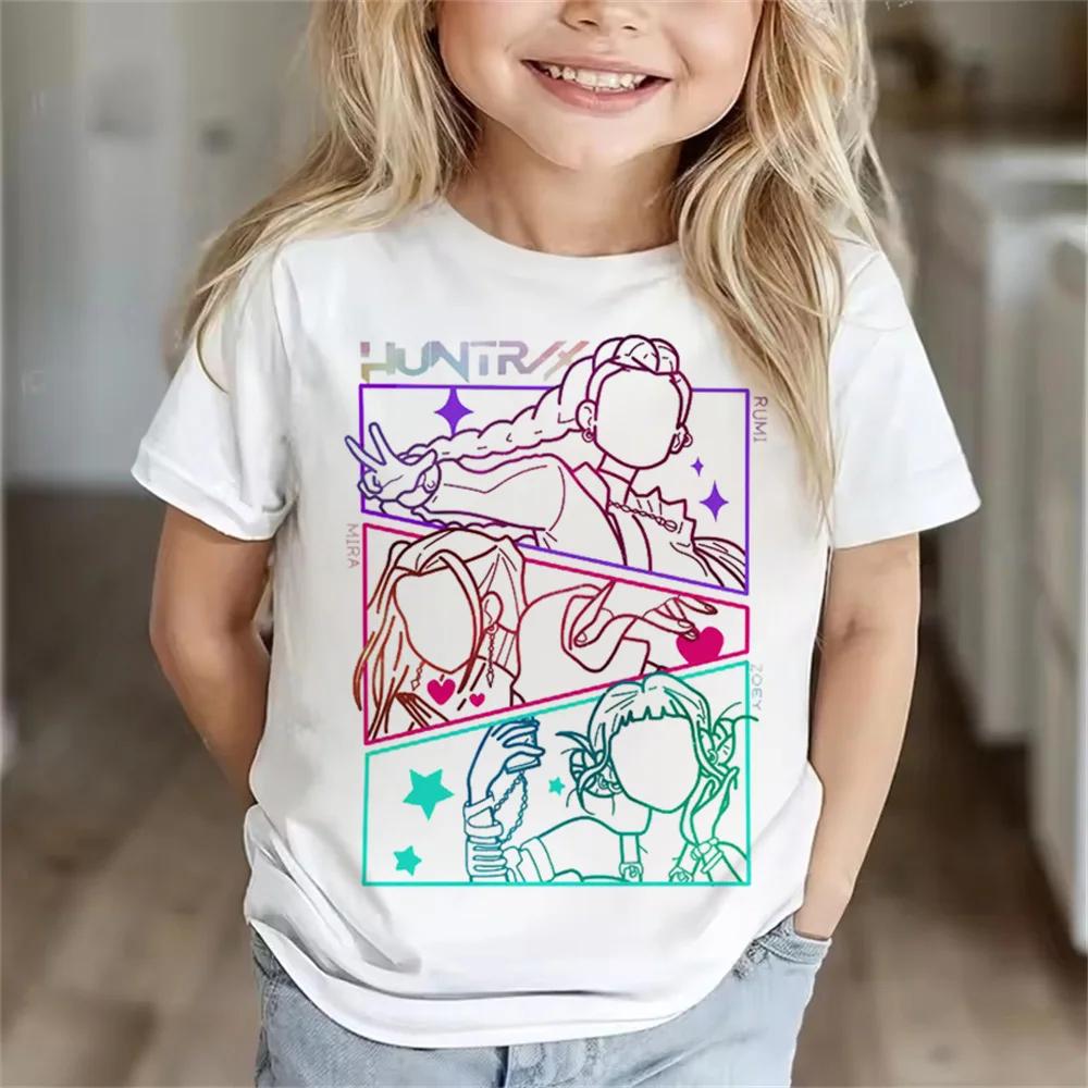 

Children Clothes Girl Boy KPop Demon Hunters Soft Summer Tops 2025 Hot Movie Print T Shirts Print Kids T-shirt 100