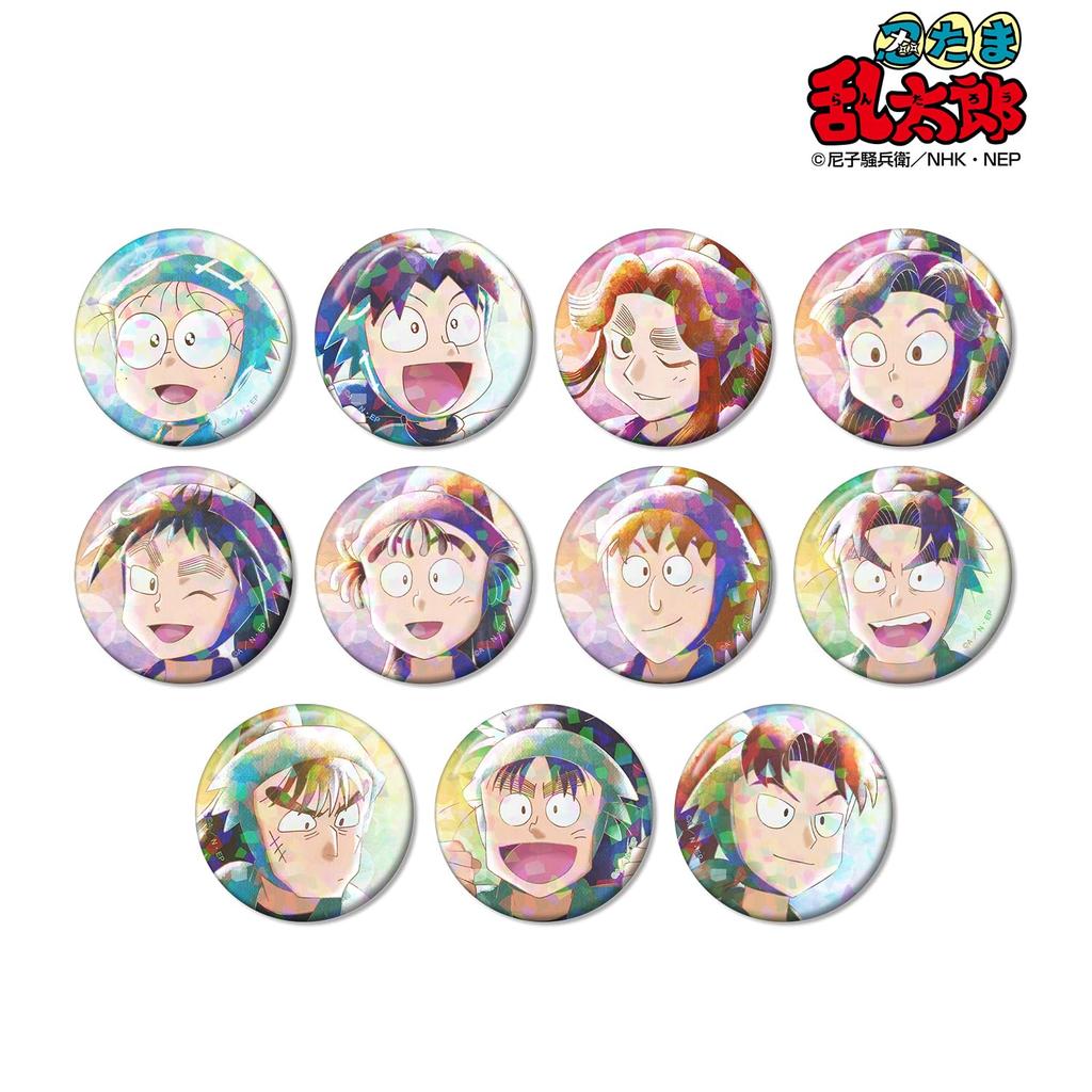 Nintama Rantaro Trading Ani Art Aqua Label Holographic Can Badge Box ver.A 11-piece