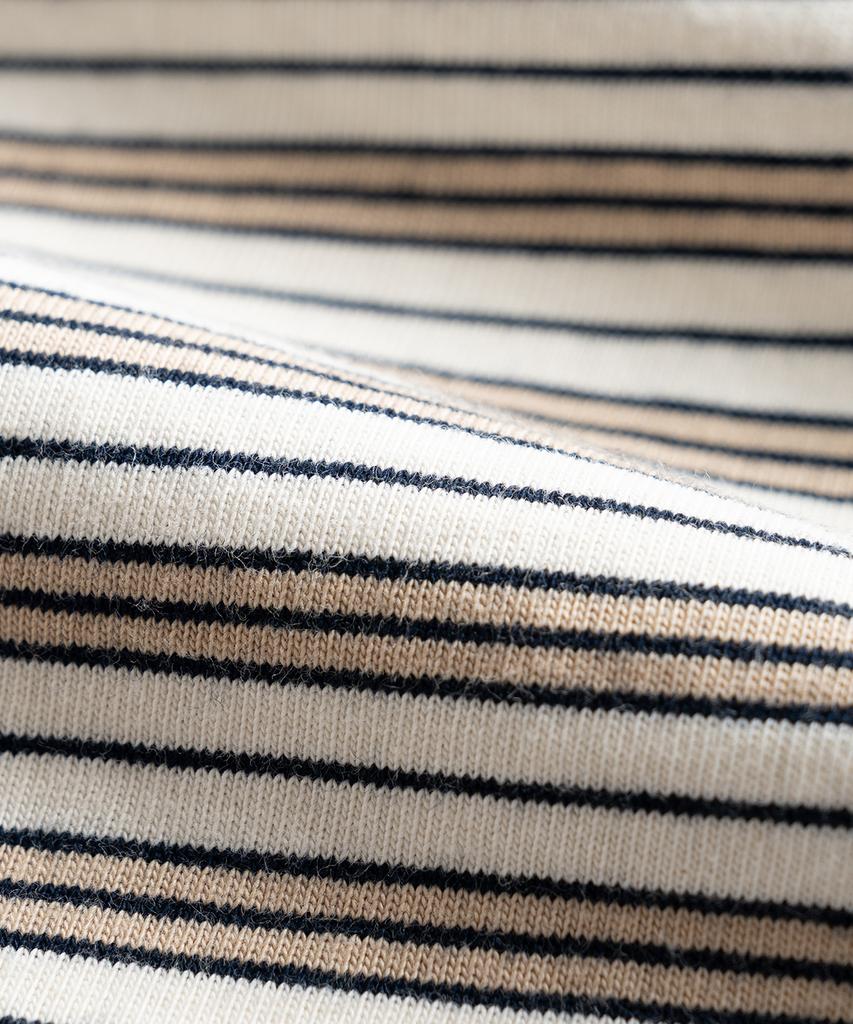 Waildeubeuligseu W25 Striped Pocket Tee (Brown)
