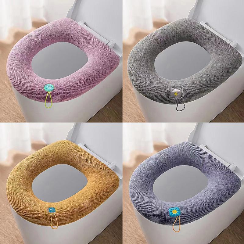 Toilet Seat Cover Warm Soft Acrylic Washable Mat Home Decor Closestool Mat Seat Case Toilet Lid Cover Accessories Bathroom Home
