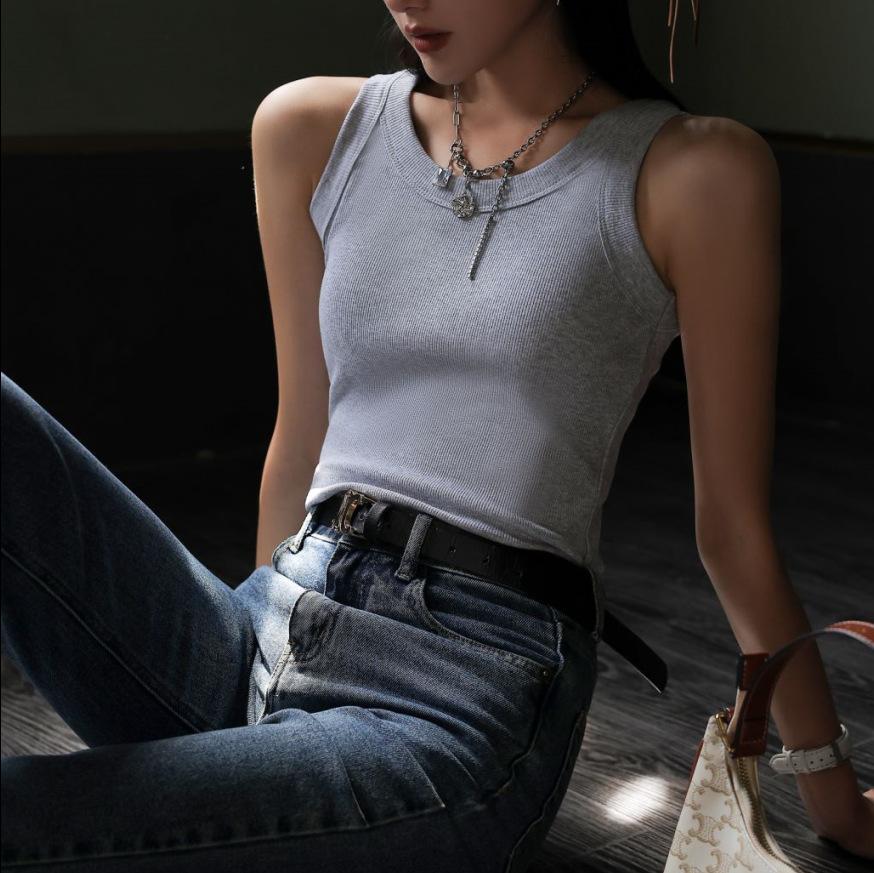 Women Sleeveless U Neck Tees T Shirt Ladies Tee Shirt Street Vest Wear Top
