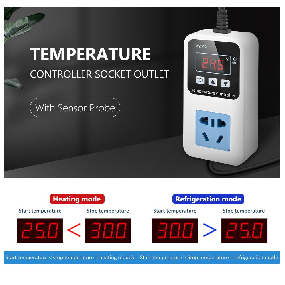 XK-W2001 W Digitaler Temperatur-Feuchtigkeitsregler Steckdose AC110-220V Thermostatregler Intelligente Feuchtigkeitsregler Steckdose