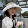 Summer Travel Sunshade Sunblock Hat Large Eaves Anti-Uv Temperament All Empty Top Hat Tidal Sun Hat Children'S Straw Hat