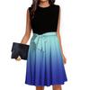 Women's Fashion Casual Lace-up Sleeveless Round Neck Splicing Short Dress