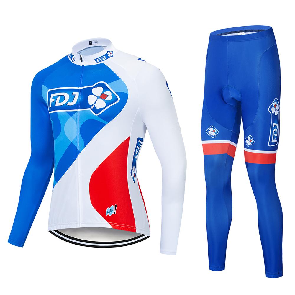 Fdj Autumn 2026 Pro Team Cycling Jersey19D Bib Set MTB Uniform Bicycle Clothing Quick Dry Bike Clothes Mens Long Cycling Wear