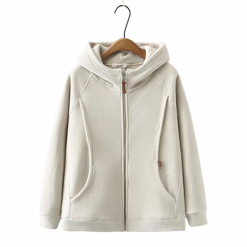 

Plus Size Women s Versatile Slimming Fleece-Lined Sherpa Jacket - Winter 2024 New Arrival (Style 7008) XL