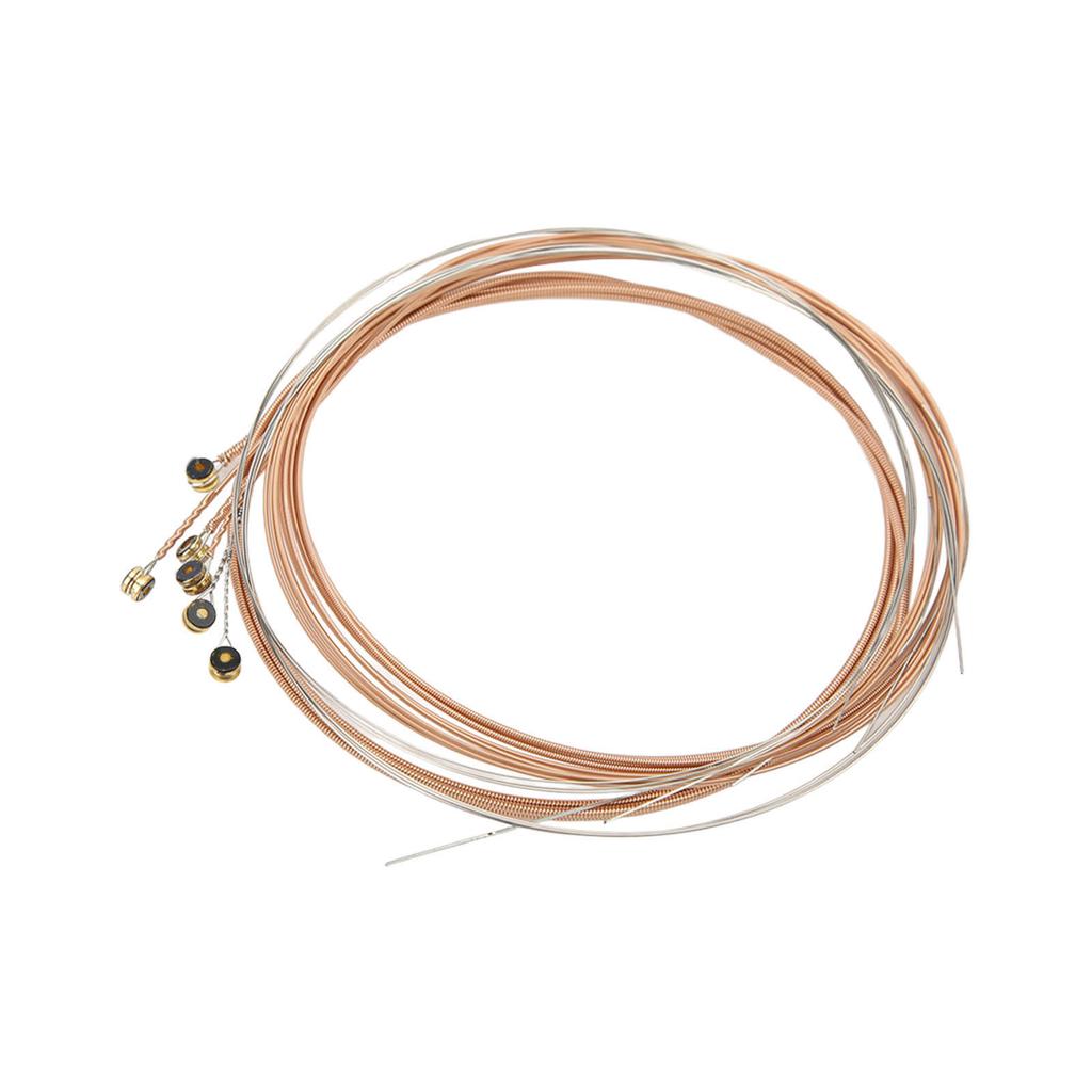 6 Stück Akustikgitarrensaiten Ersatz Beschichtet Rostfrei Wickelsaiten mit Kugelkopf