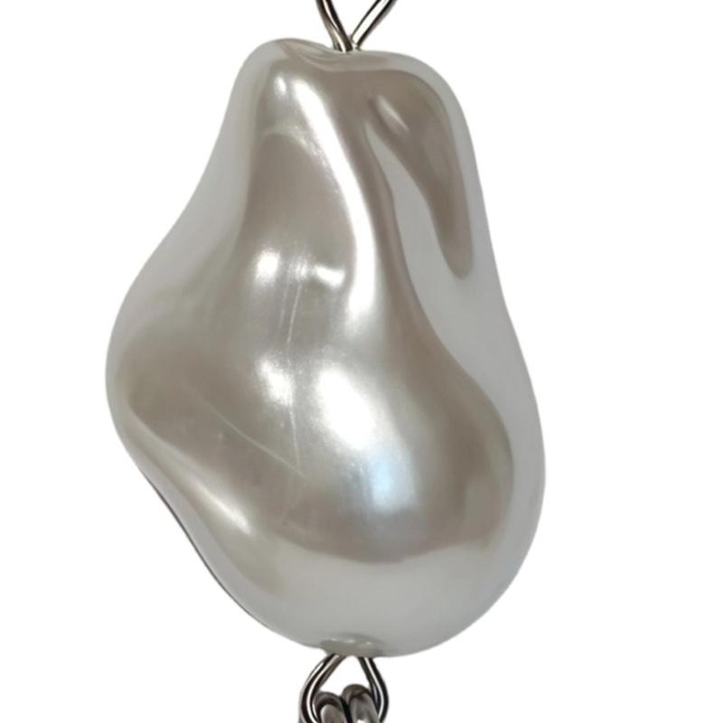 Elegant Asymmetric Baroque Pearls Earrings Featuring Spikes Details for Sweet Versatile Style In Sturdy Alloy