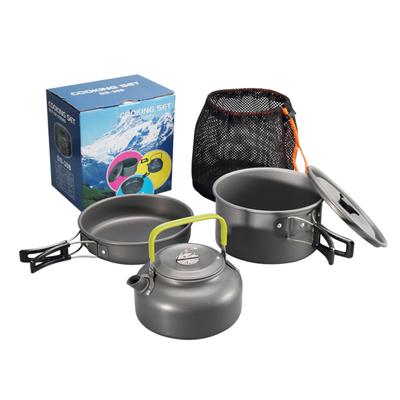 Zestaw naczyń kempingowych Aluminiowy zestaw do gotowania na zewnątrz Czajnik wodny Pan Pot Podróżowanie Piesze wycieczki Piknikowa zastawa stołowa