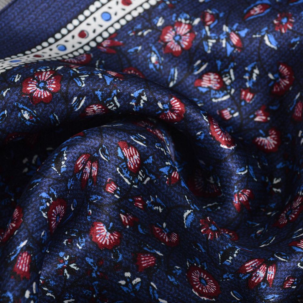 BYSIFA|Blue Red Silk Scarf Cravat Men Winter Fashion Floral 100% Silk Male Long Scarves Cravats Brand Soft Long Scarf 160*26cm