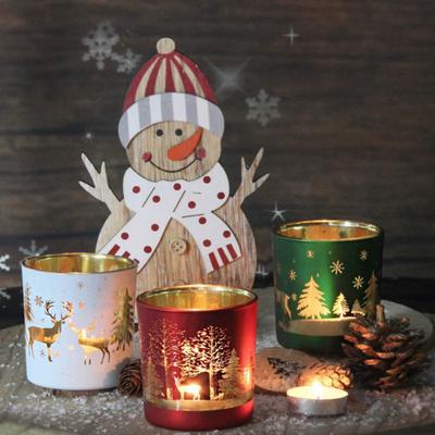 Christmas Glass Vessels for Scented Candle Making Supplies Jars Emtpy Containers for Wholesale Green Red Colors