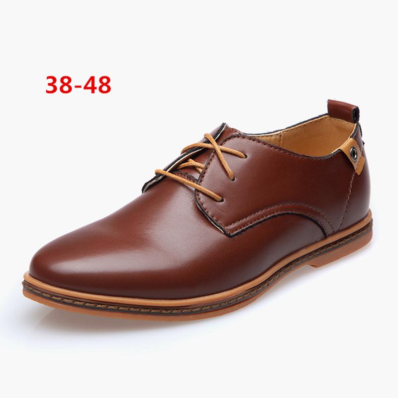 2024 Men's Youth Business Rubber Sole Flat Bottom Large British Leather Shoes