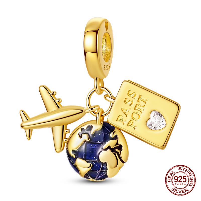 Original Charm Copper Three Colors Of Camellia Perfume Charm Beads Fit 3Mm Original Bracelet For Women Diy Fine Jewelry Gift