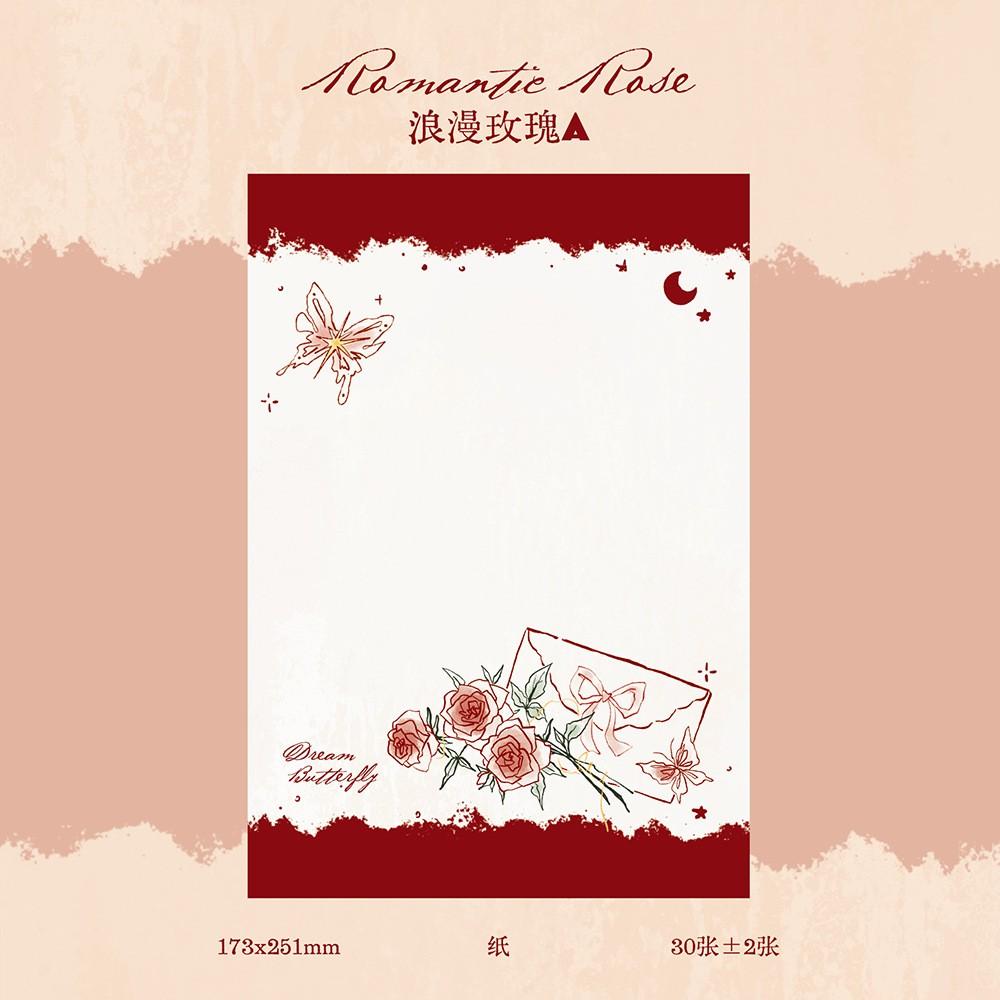 

Блокнот и бумага для писем «Роза и бабочка» One Size