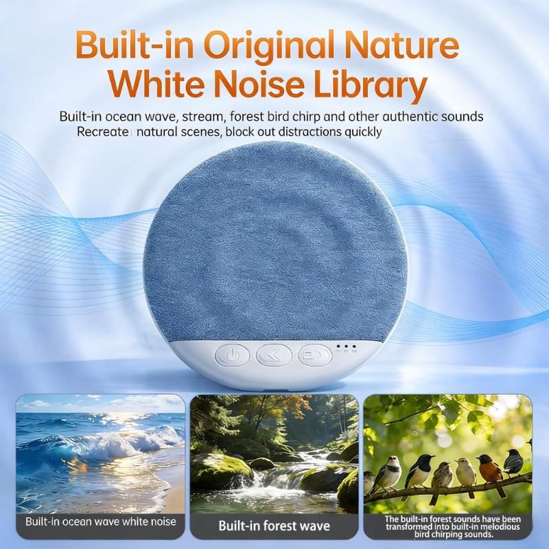 Thin Bone Conduction Bluetooth-compatible Speaker For Pillow Under Sleep With Built In White Noise & Natural Sounds