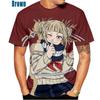 Japansk Anime Jente Himiko Toga Herre/dame Mote Slim 3D-trykk T-skjorte Casual Rundhals Topp Herre Oversize Klær